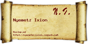 Nyemetz Ixion névjegykártya